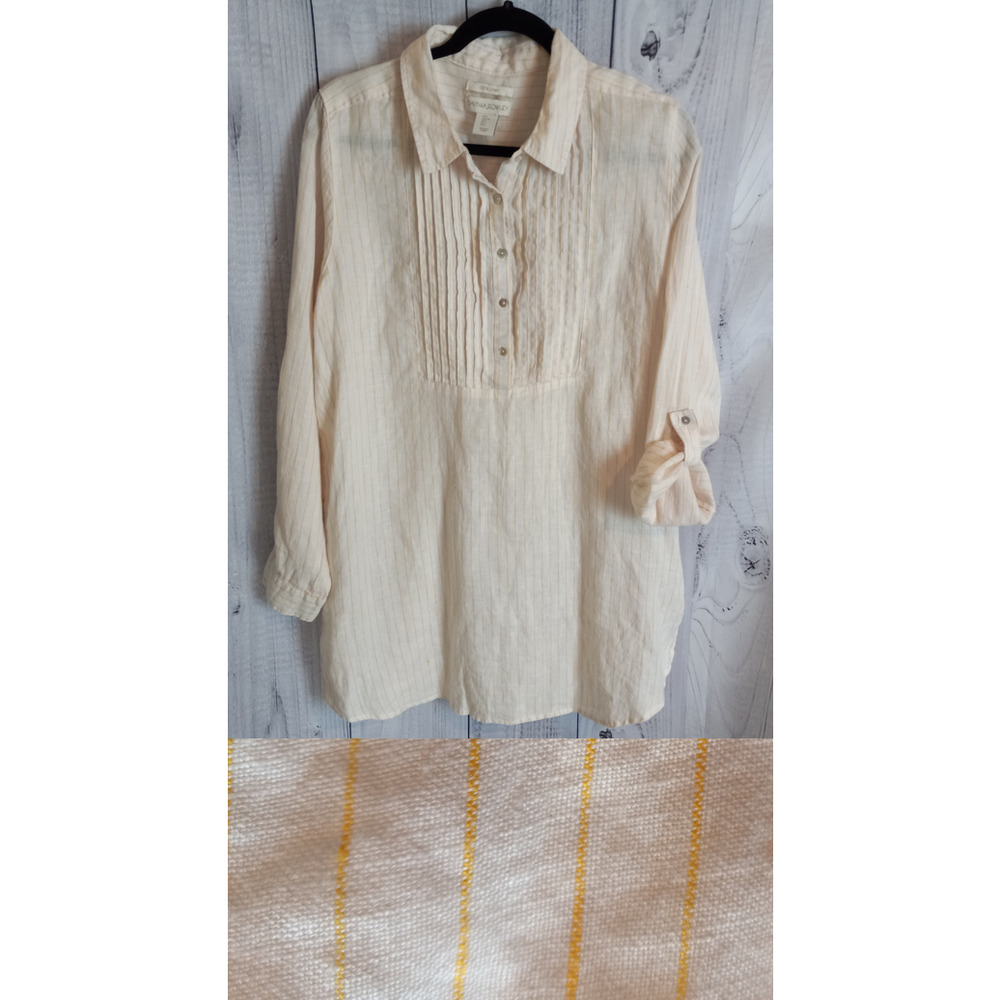 Women's Cream Button-Up Top